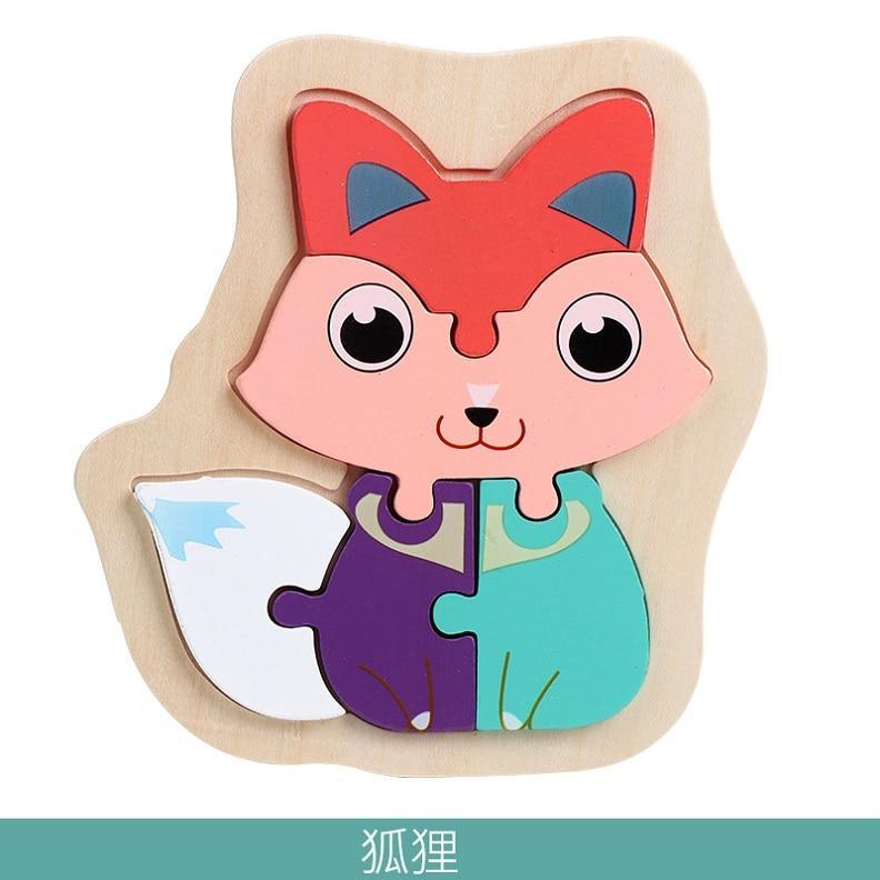 Wooden Children Colorful Animal Stevvex Puzzle for Toddler Creative Puzzle Early Educational Toys for Boys and Girls 2-4 - SJB-DIAMOND ELITES