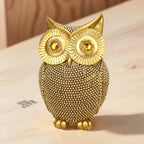 Modern Home Decor Sculpture Unique Sparkling Golden Owl Figurine Resin Statue for Office Living Room Desktop Ornaments Lootquake LLC