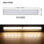 STEVVEX 6/10 LEDs PIR  with Motion Sensor Light for Cupboard, Wardrobe, Bed Lamp LED Under Cabinet Night Light For Closet Stairs Kitchen and multifunctional - SJB-DIAMOND ELITES