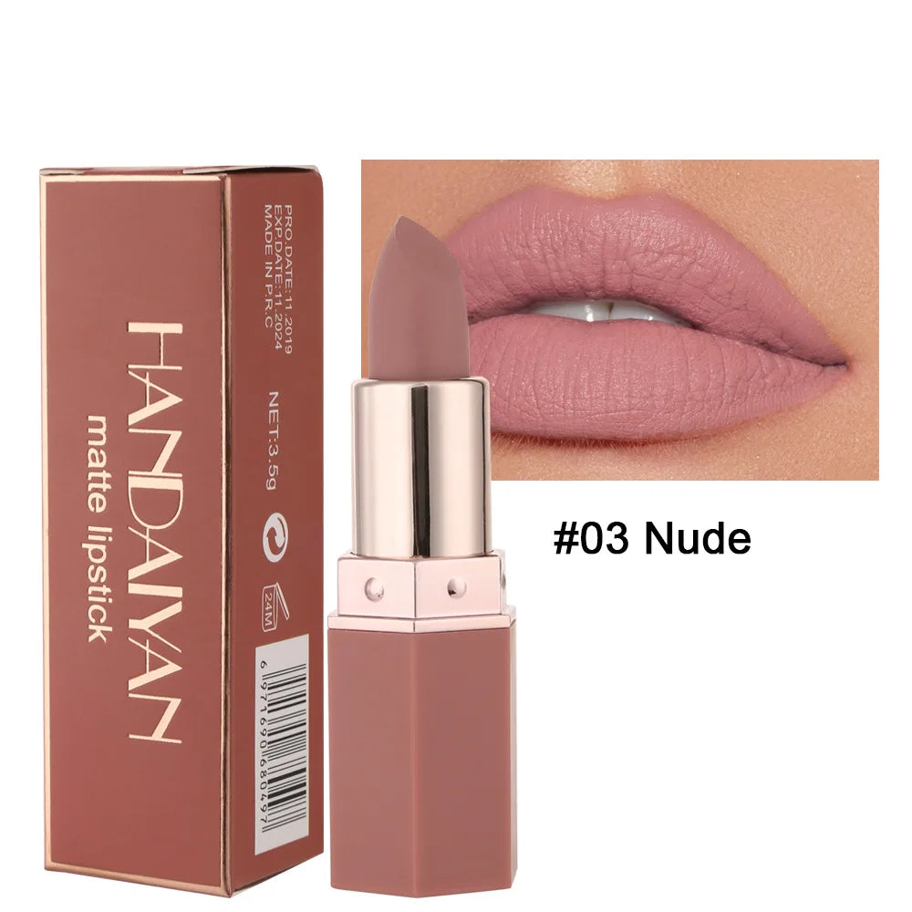 6 Colors Makeup Matte Lipstick Waterproof Long Lasting Lip Stick Sexy Red Pink Velvet Nude Lipsticks Women Cosmetics Batom