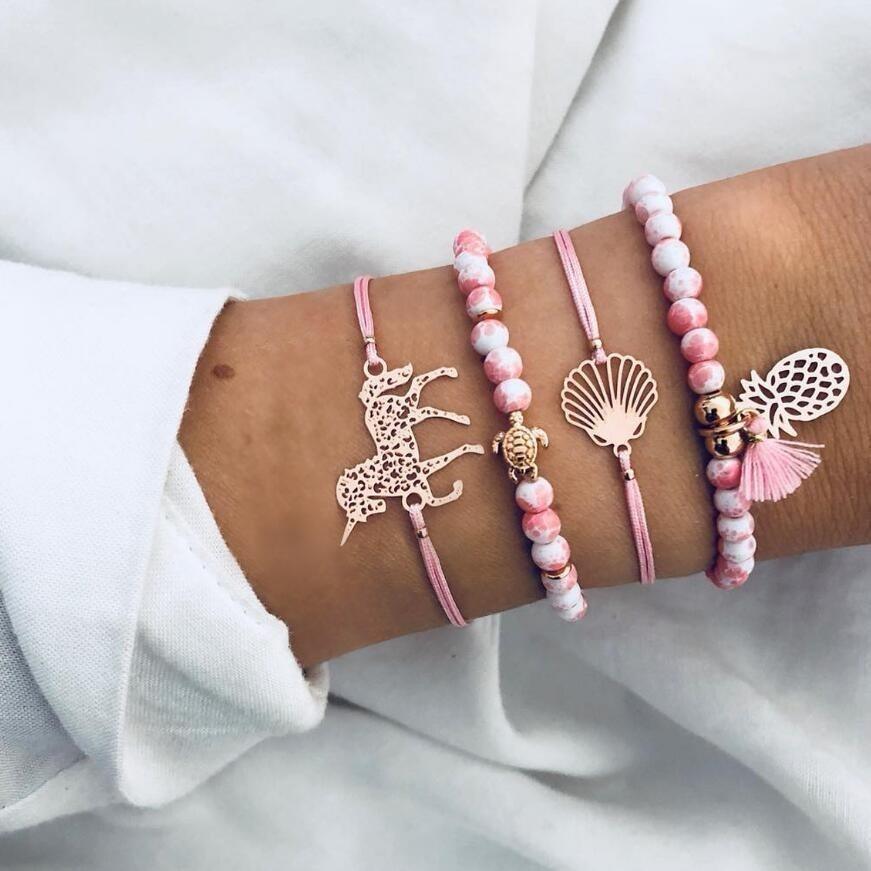 Boho Rose Map Bracelets & Bangles for Women Bohemian Round  Charm Bracelet Set Fashion Multilayer Accessories Luxury Jewelry - SJB-DIAMOND ELITES