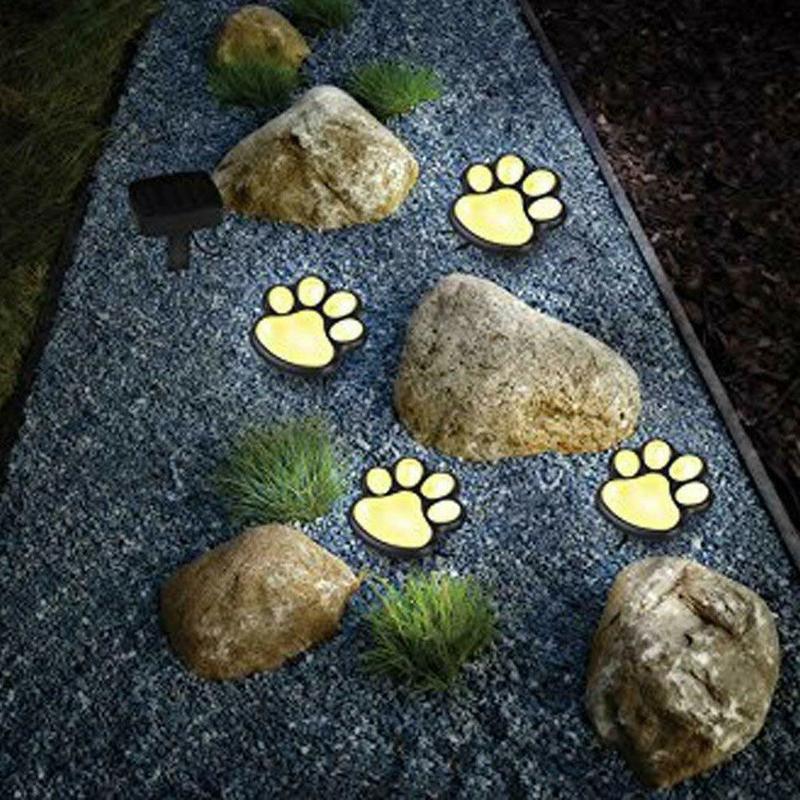 LED Solar Waterproof Cat Dog Animal Paw Shape Lights For Garden Yard Pathway Animal Lover - SJB-DIAMOND ELITES