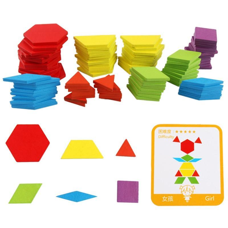 155pcs Wooden Puzzle Board Set Colorful Baby  Educational Toys for Children Learning Developing Toy For Kids Puzzle - SJB-DIAMOND ELITES