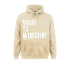 Made To Worship Psalm 95 1 Faith Based Christian Hoodie Print Mens Sweatshirts Plain Long Sleeve Hoodies Hip Hop Sportswears Lootquake LLC