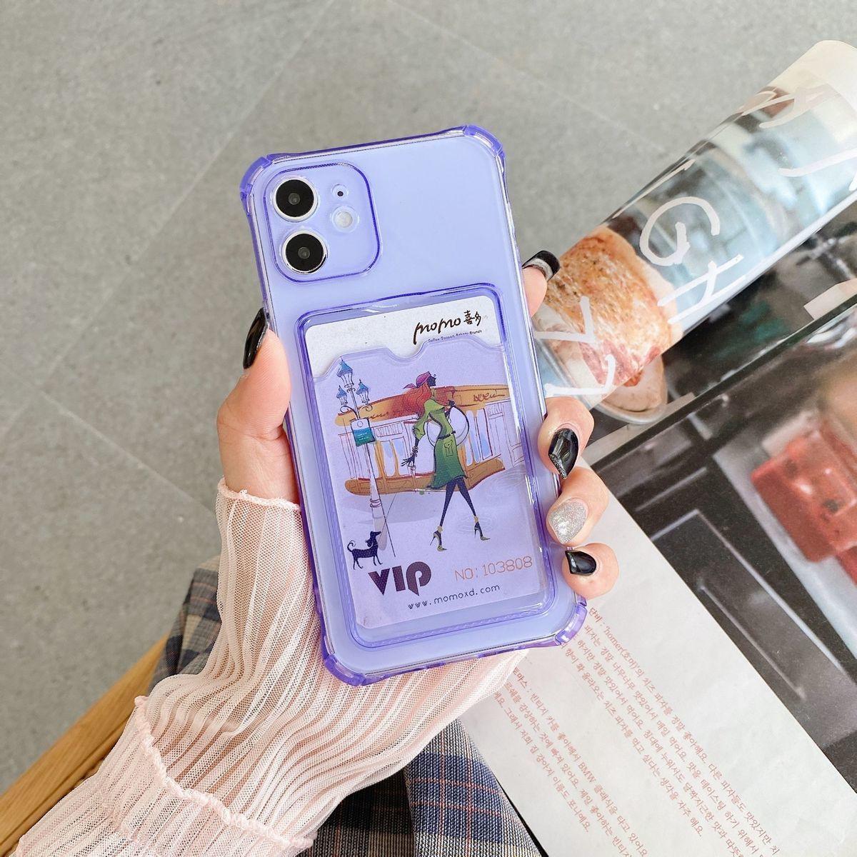 Transparent Wallet Case For iPhone 14 13 12 Pro Max Mini  Shockproof Cover with Card Slots Pockets Slim Fit Thin Protective Soft Shock-Absorbing Lightweight Wallet Case Stevvex