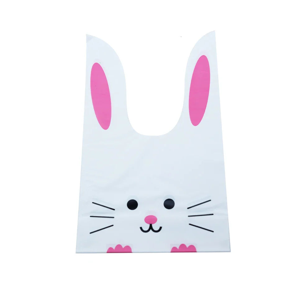 Hot Sale 20 / Batch Cute Rabbit Carrot Ear Biscuit Bag Candy Biscuit Gift Bag Snack Baking Packaging Supplies Easter Decoration Lootquake LLC