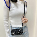 Luxury Little Dots Wallet Shoulder Strap Phone Case For iPhone 14 14Pro Max 13 12 Mini 11 Pro XSXR 7 8 Plus Leather Wallet Case with Card Holder Neck Strap Wrist Strap Pocket Cover Stevvex