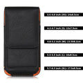 Universal Leather Case for iPhone Mens PU Leather Vertical Case with Belt Clip for iPhone Waist Pack Belt Clip Bag for 3.5-6.3" Mobile Phone Pouch Phone Cover Stevvex
