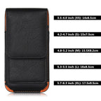 Universal Leather Case for iPhone Mens PU Leather Vertical Case with Belt Clip for iPhone Waist Pack Belt Clip Bag for 3.5-6.3" Mobile Phone Pouch Phone Cover Stevvex