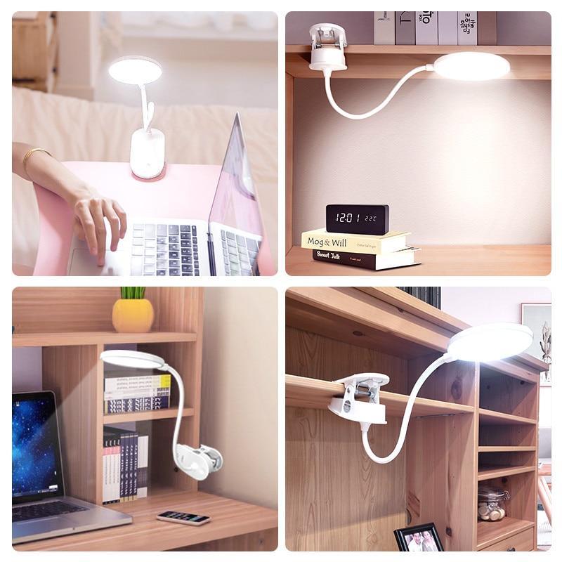 STEVVEX Clip Wireless Table Lamp For Study With 3 Modes Touch Rechargeable LED Reading Desk Lamp USB Table Light Flexo Lamps Table Reading Lamp with Clip for Desk and  Bed - SJB-DIAMOND ELITES
