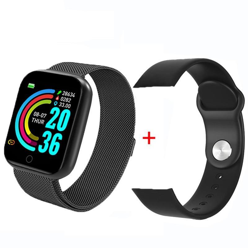 Luxury NEW Fashion Style Stainless Steel Smart Watch For Women and Men Electronics Sport Wrist Watch For Android IOS Square Smartwatch Smart - SJB-DIAMOND ELITES