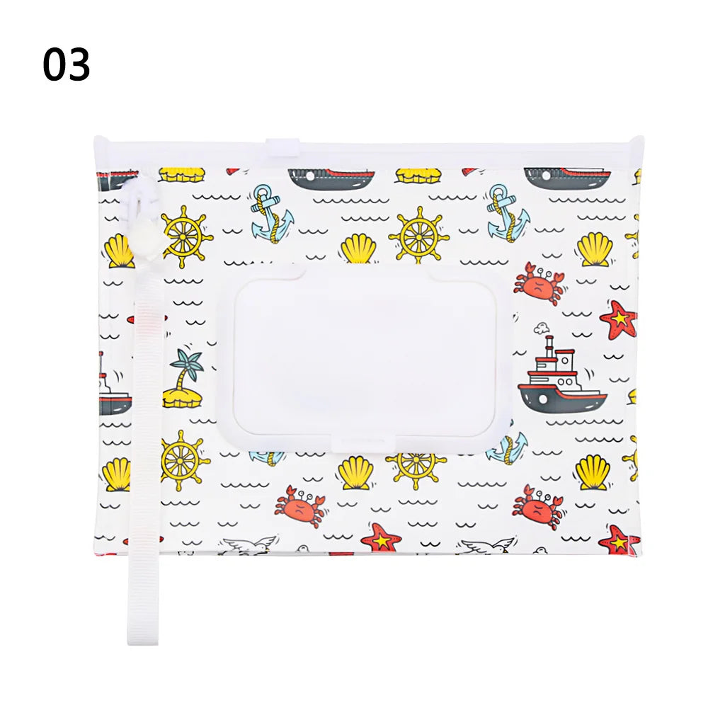 NEW Portable EVA Baby Wet Wipe Holder Case Reusable Refillable Wet Wipe Bag Tissue Box Snap-Strap Cosmetic Pouch Home Storage Lootquake LLC