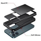 Men Luxury Wallet Card Holder Slot Phone Case For iPhone 13 Pro 12 Pro Max Business Phone Card Holder Bumper Cover Storage Case Compatible With iPhone Stevvex
