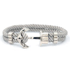 Luxury Modern Handmade Stainless Stell Men Anchor Bracelet made of Nylon in Navy Blue Color For Man - SJB-DIAMOND ELITES