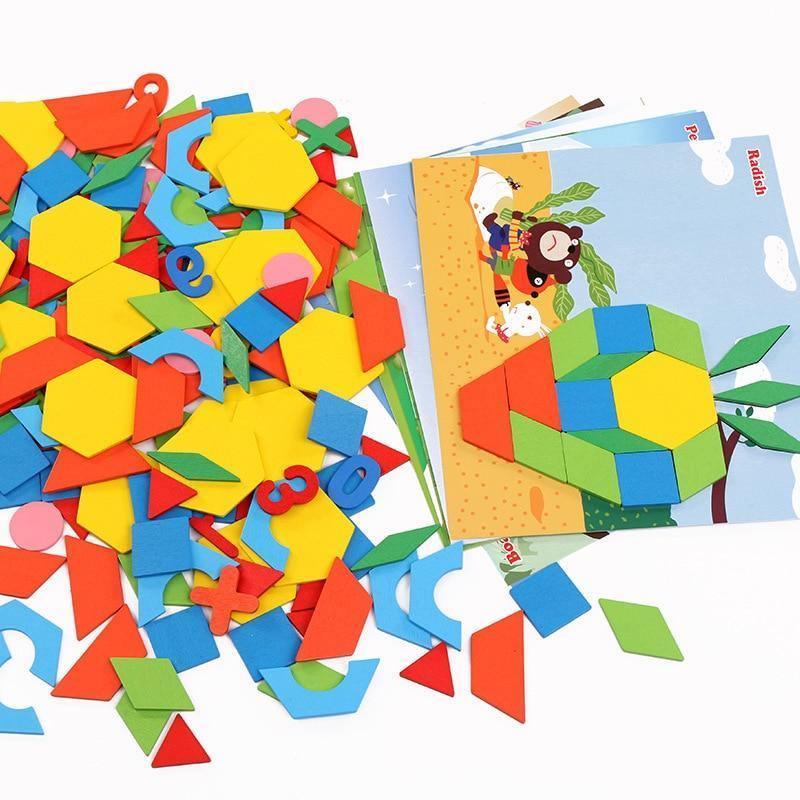 250pcs Wooden Geometric Clever Board Puzzle 3D Board Toy Baby Early Educational Learning Toys for Children Game (Multicolor) - SJB-DIAMOND ELITES