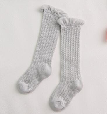 Non-slip Cotton Princess Knee High Long Skin-friendly Socks With Bow Mesh Newborn For Baby Girls Stevvex