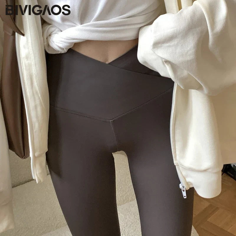 V-Lift Sharkskin High-Waist Leggings - SJB-DIAMOND ELITES