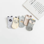 5 Pairs Thin Combed Cotton Cute Animal Baby Socks Mesh Short Socks For Newborns Boys & Girls