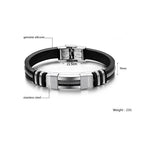 Stainless Steel Silicone Bracelet Men Jewelry Wrist Band Punk Style  Men Rubber Charm Brecelet