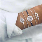 Boho Rose Map Bracelets & Bangles for Women Bohemian Round  Charm Bracelet Set Fashion Multilayer Accessories Luxury Jewelry - SJB-DIAMOND ELITES
