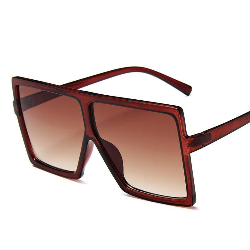 Oversized Modern Luxury Big Frame Square Women Sunglasses New Brand Designer With UV400 Protection Sunglasses oculos masculino - SJB-DIAMOND ELITES