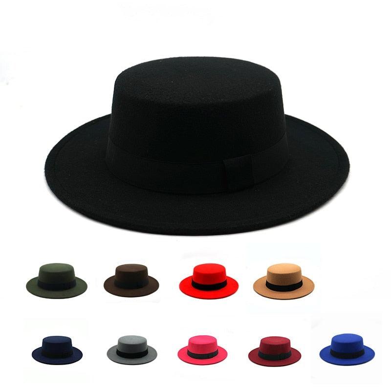 One Size Winter Autumn Cotton Women Men Fedoras Lady Retro Wide Brim  Hat Belt Fedora Hat Top Lightweight Caps Everyday Wear Hats Summer Sun Hat Stevvex