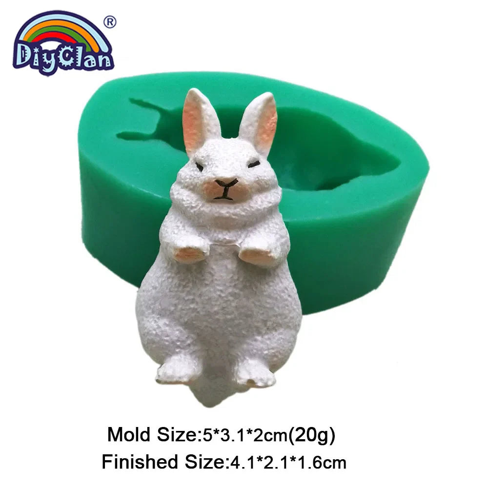 Mini White Rabbit Silicone Fondant Cake Decorating Molds Easter Bunny Chocolate Mould Baking Tools Animal Epoxy Resin Kitchen Lootquake LLC