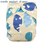 Newborn Cloth Diaper Sewed in Charcoal Bamboo Insert and Suede Pocket Diapers Waterproof Baby Nappies Design for Baby