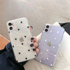 New Transparent Love Heart Phone Case For iPhone 11 12 Pro Max Shockproof Silicone Back Cover Cute Heart Pattern For Women Girls Clear Soft Flexible Durable Slim Hard Back Cases Stevvex