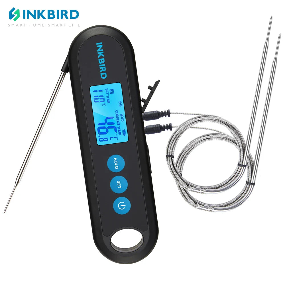 INKBIRD Digital Meat Thermometer With 2 External Probes IHT-2PB Backlight Display 2 Sec Instant Readout Bluetooth Rechargeable Lootquake LLC