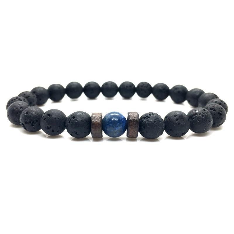 Lava Stone Men Wrist  Bracelet Natural Moonstone Bead Tibetan  Chakra Diffuser Bracelets For Men Jewelry Cool Gifts - SJB-DIAMOND ELITES