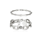 Luxury Modern New Gold Color Metal Chain Link Creative Bamboo Bracelet Bangle 2020 New Fashion Punk Bangle Bracelet Women Set
