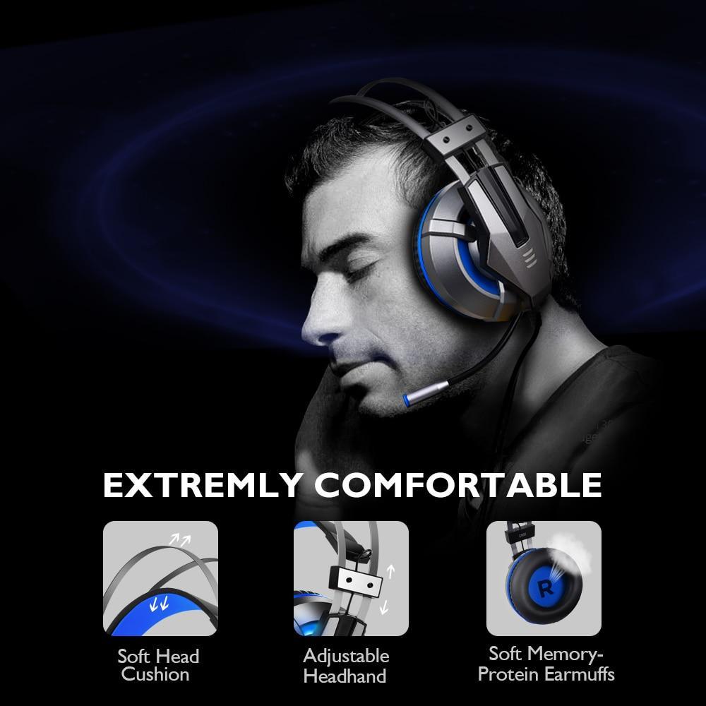 NEW Trend  Gaming Headset Gamer Ear Wired Headphones for Smartphone/PS4/PC/Xbox with Retractable Rotate Microphone and LED Light - SJB-DIAMOND ELITES