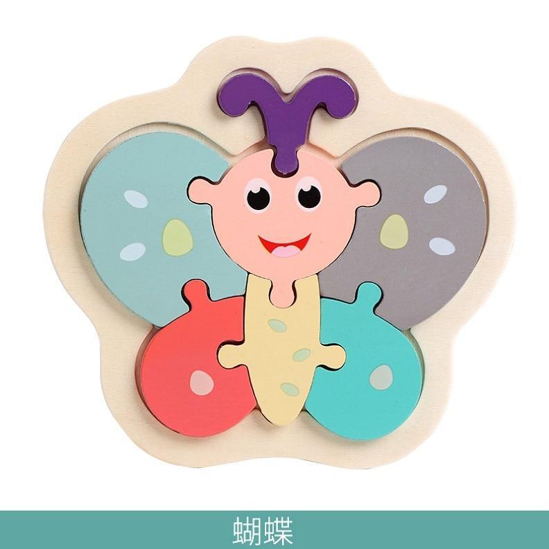 Wooden Children Colorful Animal Stevvex Puzzle for Toddler Creative Puzzle Early Educational Toys for Boys and Girls 2-4 - SJB-DIAMOND ELITES
