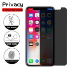 3PCS Anti-spy Protective Tempered Glass for IPhone 11 12 13 14 Pro Max 12 Mini X XS XR 6 6S 7 8 Plus Privacy Screen Protectors Anti-Spy HD Tempered Glass Shatterproof Shockproof Screen Protector Stevvex