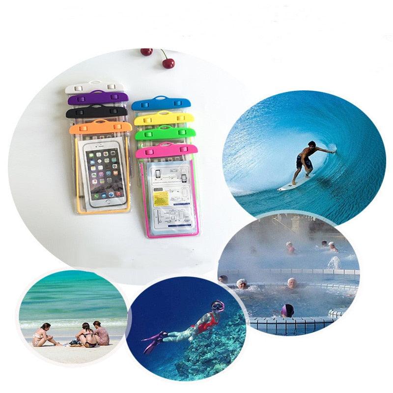 Colorful Pouch Universal Waterproof Cell Phones Useful Dropping Convenient To Use Lightweight Portable Bags Plastic Waterproof Underwater Pouch for Mobile Phone Case & Strap 3.5 -6 inch Stevvex