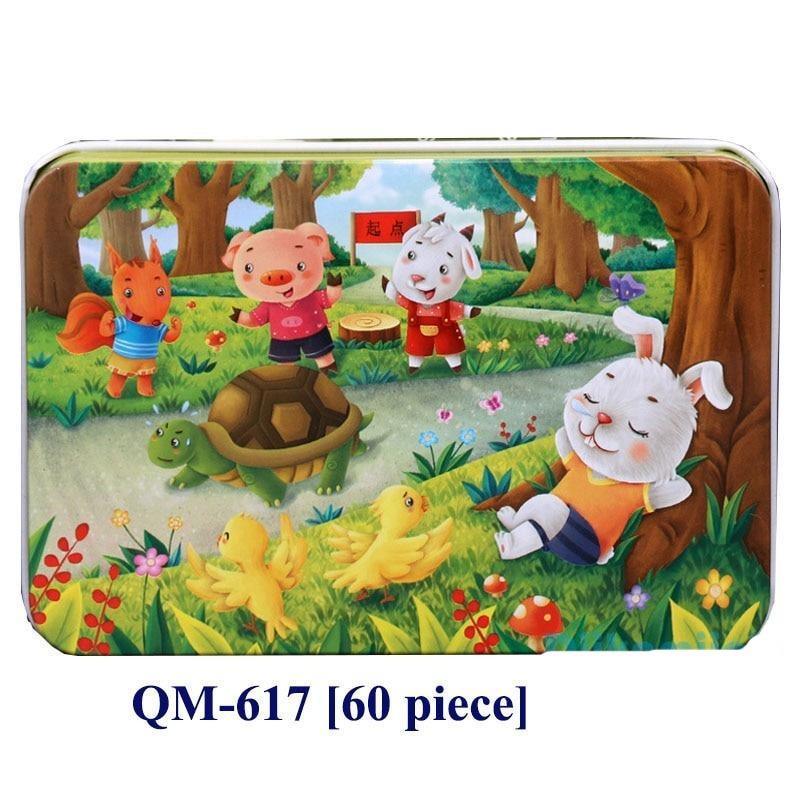 New 60 Pieces Wooden Puzzle Kids Toy Cartoon Animal Wooden Puzzles Child Early Educational Learning Toys for Christmas Gift - SJB-DIAMOND ELITES