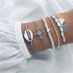 Modern Fashion New Luxury Different Style Elegant Elephant Tree Of Life Tassel Chain Bracelet Sets For Women Jewelry Trend Sets For Her - SJB-DIAMOND ELITES