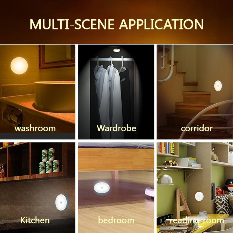 STEVVEX latest 2020 Night Lamps With active Motion Sensors  Warm/White Night Lights easily accessible in home as kids Night Light as for Kitchen/ Cabinet/ Wardrobe with functional purposes - SJB-DIAMOND ELITES