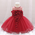 Luxury Modern Designer Toddler Baby Girl Infant Princess Lace Tutu Dress Baby Girl Wedding Dress Kids Party Dress