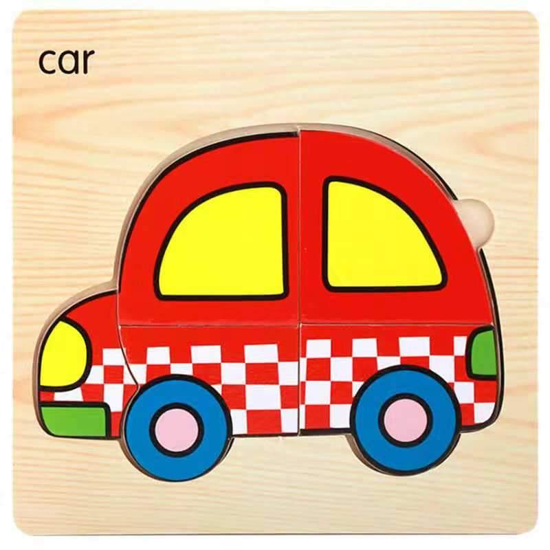 3D Wooden Children Interesting Puzzle Toys With Animals and Cars Exellent Puzzles Intelligence Kids Early Educational Toys For Children - SJB-DIAMOND ELITES
