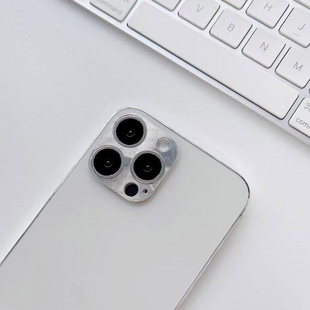 CD Texture Metal Camera Lens Frame For Iphone 14 Plus 13 Pro Max 12 Pro Max 11 Pro Max 12 Pro Camera Lens Screen Protector Camera Lens Protector Ring Cover Anti-Fall Not easy to fall 360 Degree Protection Stevvex