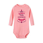 Happy Birthday Daddy Newborn Kids Baby Boys Girls Infant Long Sleeve Jumpsuit ROmper In Modern Designs With Party  Print