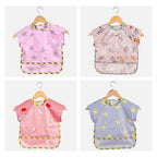 Baby Bibs Cotton Cartoon Children Accessories Short Sleeve Eco Friendly Waterproof Washable Clothing Bib for Kids
