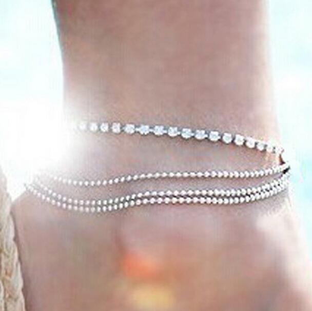 Gold Metal Shell Coconut Tree Female Anklets Barefoot Sandals Foot Summer Double Layers  Foot  Bracelets Leg Jewelry - SJB-DIAMOND ELITES