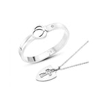 Fashion Concentric Lock Key Titanium Steel Stainless Steel Luxury Jewelry Bracelet and Necklace Couple Sets For Women - SJB-DIAMOND ELITES