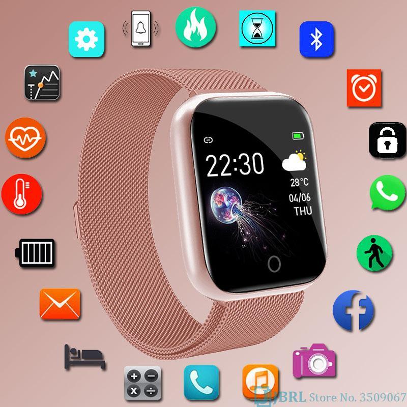 Luxury NEW Fashion Style Stainless Steel Smart Watch For Women and Men Electronics Sport Wrist Watch For Android IOS Square Smartwatch Smart - SJB-DIAMOND ELITES