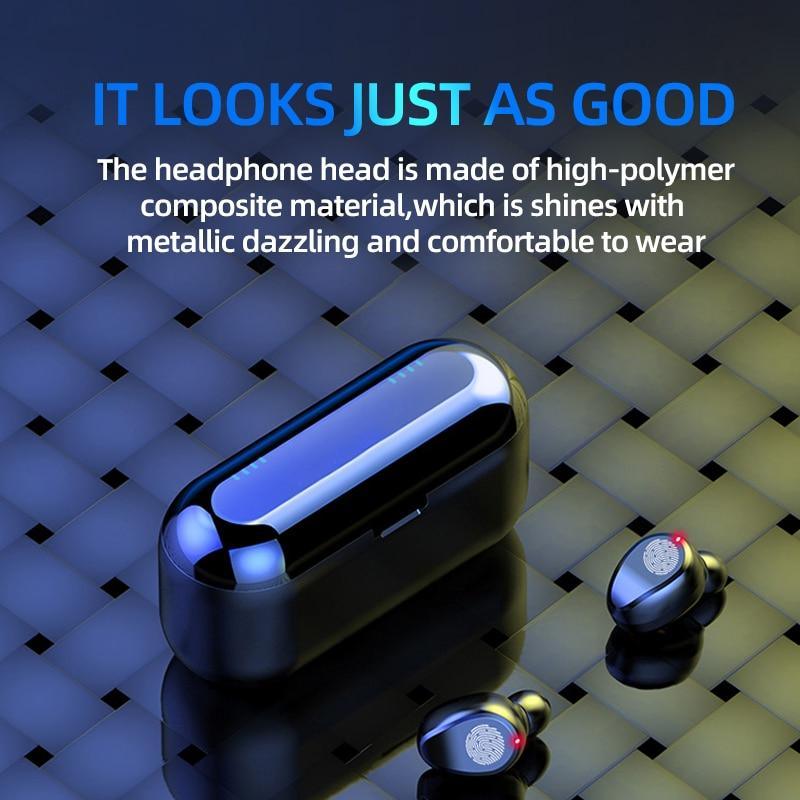 Wireless Headphones Bluetooth 5.0 Earphone TWS HIFI Mini In-ear Sports Running Headset Support iOS/Android Phones HD Call - SJB-DIAMOND ELITES