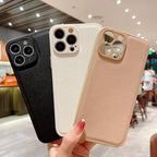 Trendy Slim Leather Case with Full Protection Luxury Leather Textured Case for iPhone 11 12 13 Soft Shockproof Cover Leather Case Compatible with iPhone 12 13 Pro Max Elegant Phone Case Stevvex