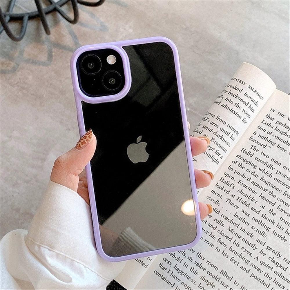 Unisex Cute Shockproof Silicone Bumper Phone Case For iPhone 14 11 12 13 Pro Max Colorful Transparent Protection Back Cover Silicone Protective Cover For iPhone Stevvex